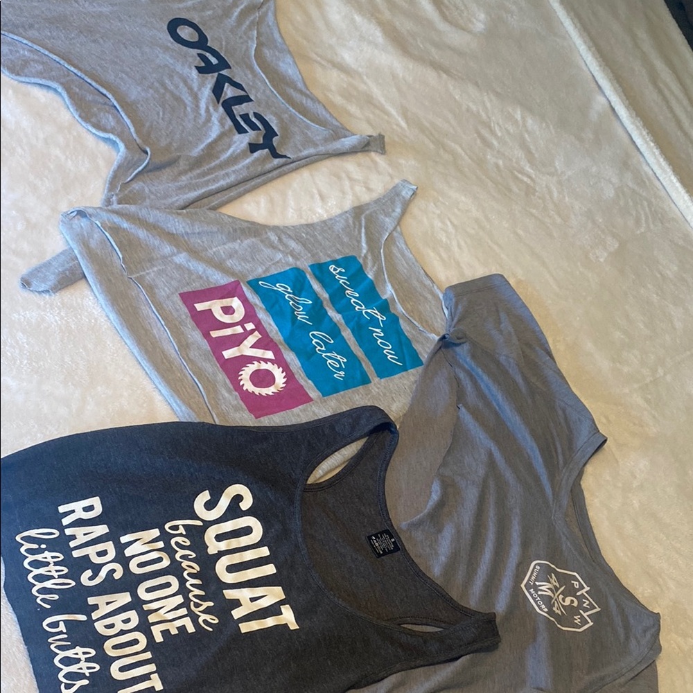Bundle of fitness related crop tops